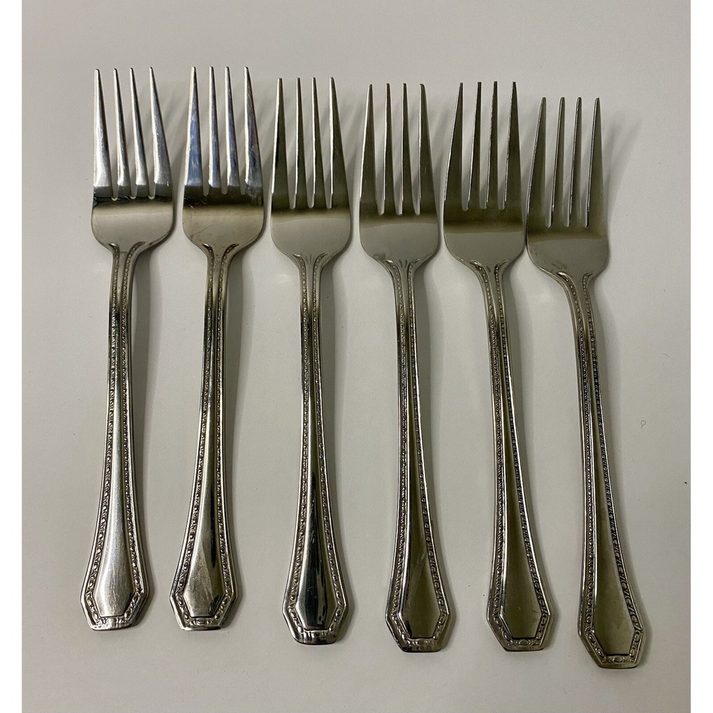 Reed & Barton Copley Salad Forks Stainless Steel Flatware Lot 6 Replacements #2